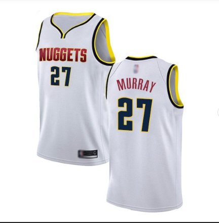 MenS Denver Nuggets #27 Jamal Murray Jersey - white