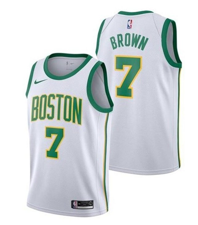 Men&Youth jaylen brown Boston celtics stitched jersey white