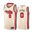 Men's Portland Trail Blazers #0 Damian Lillard 2020 Cream City Jersey