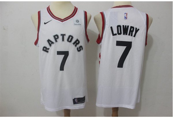 Men's Toronto Raptors Kyle Lowry White Basketball Jersey Embroidered