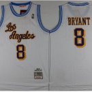 Men's Los Angeles Lakers Kobe Bryant White Throwback Basketball Jersey Embroidered