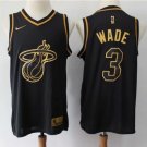 Men's Miami Heat Dwyane Wade Black Golden Edition Jersey Stitched