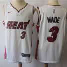 Men's Miami Heat Dwyane Wade White Basketball Jersey Embroidered