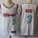 Men's Miami Heat Dwyane Wade White City Edition Basketball Jersey Embroidered