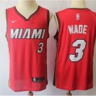 Men's Miami Heat Dwyane Wade Red Basketball Jersey Embroidered