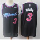 Men's Miami Heat Dwyane Wade Black City Edition Basketball Jersey Embroidered