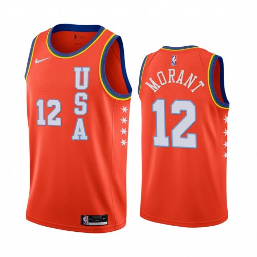 Men's 2020 Rising Star USA Team Ja Morant #12 Orange Jersey