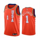 Men's 2020 Rising Star USA Team Zion Williamsono #1 Orange Jersey