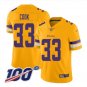 Men's Vikings #33 Dalvin Cook inverted legend 100th year jersey gold