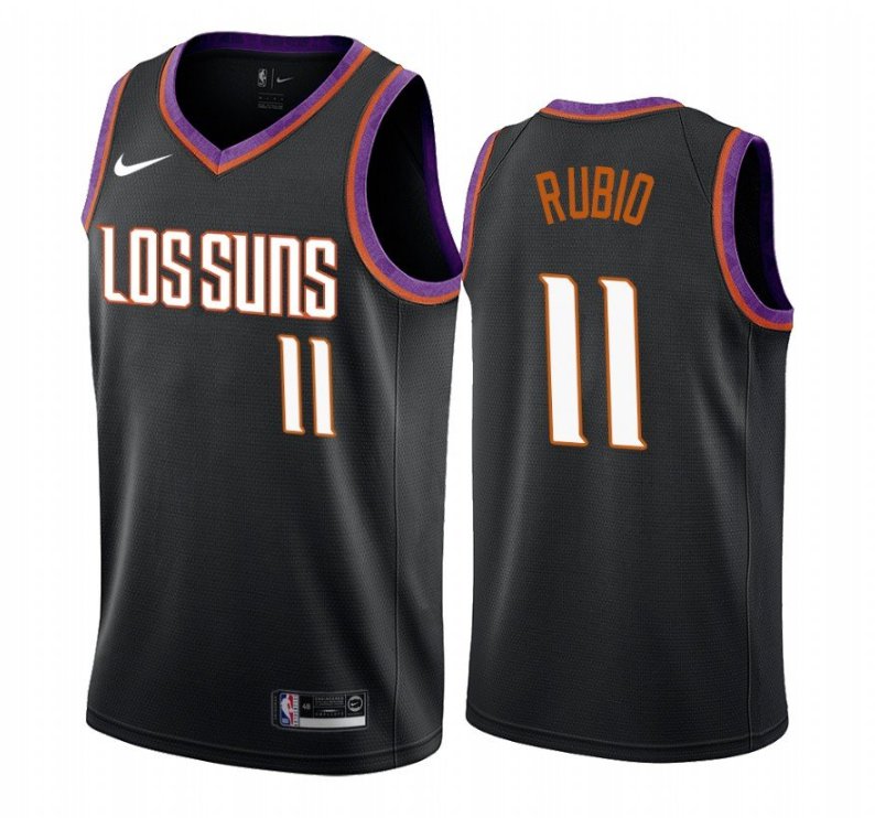 Men's Phoenix Suns #11 Ricky Rubio 2019-20 City Edition Jersey Black