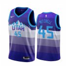 Men's Utah Jazz #45 Donovan Mitchell Purple Throwback Jersey