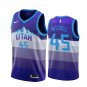 Men's Utah Jazz #45 Donovan Mitchell Purple Throwback Jersey