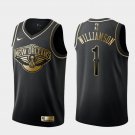 Men's New Orleans Pelicans #1 Zion Williamson Golden edition jersey Black
