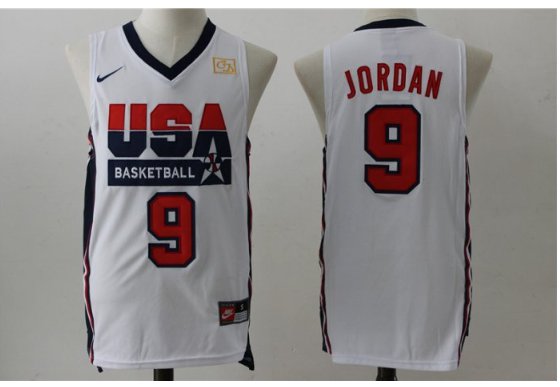 Men's Michael Jordan 1992 Dream Team USA No. 9 jersey white