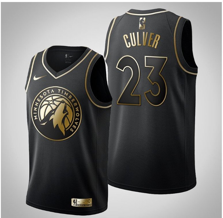 Minnesota Timberwolves Jarrett Culver Black Golden Jersey