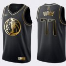 Men's Mavericks 77 Luka Doncic Black Gold Swingman Limited