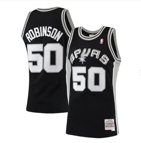 Men's David Robinson Spurs Throwback jersey black