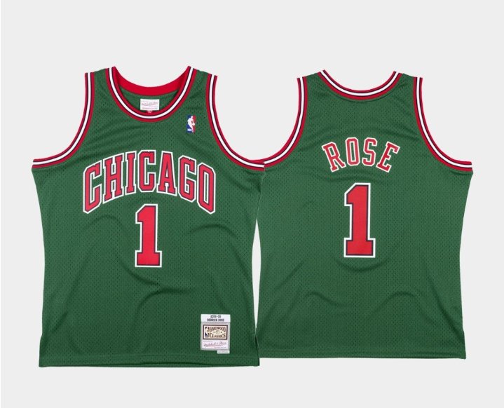 Men Derrick Rose Chicago Bulls 08-09 alternate jersey green