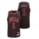 Men / Youth Derrick Rose Chicago Bulls throwback jersey black pinstripe