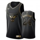 Men's Chicago Bulls #24 Lauri Markkanen Golden Edition Swingman Jersey Black