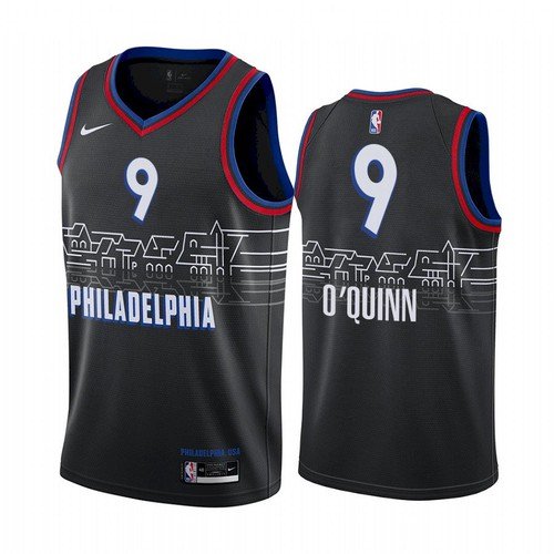 Men's Kyle O'Quinn Philadelphia 76ers 2021 City Edition Jersey Black