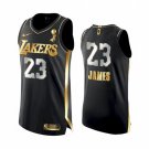 Men's Lebron James Lakers finals champion golden black jersey