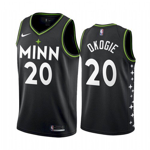 2021 Men's Josh Okogie Minnesota Timberwolves City Jersey Black