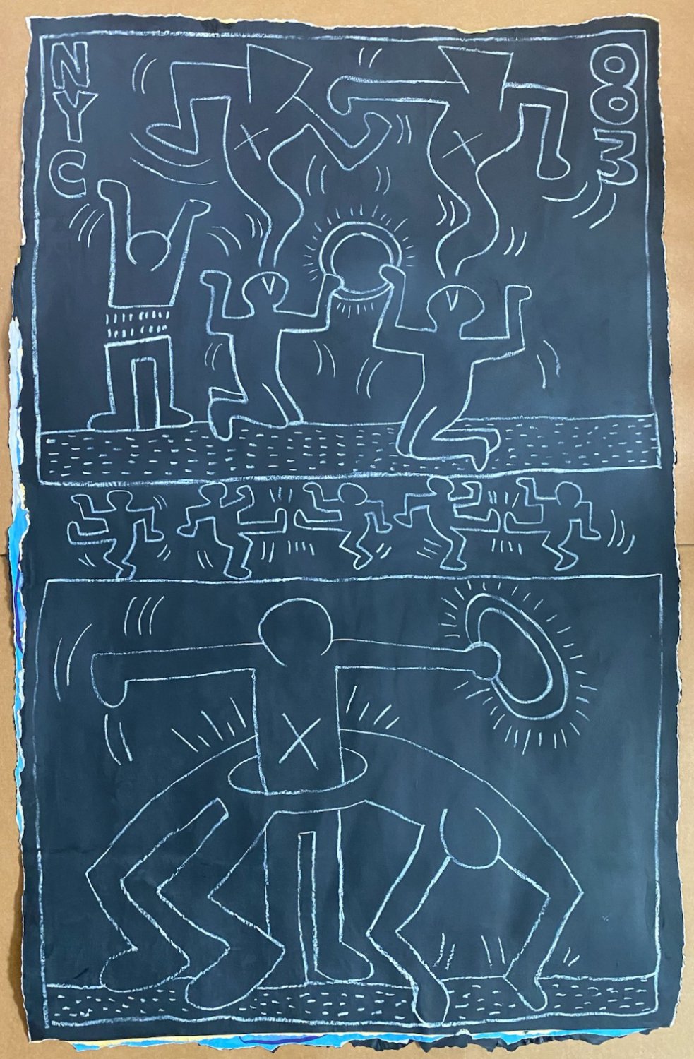 Keith Haring 1980'S Painting -Art IN Transit- NYC Subway Chalk Drawing