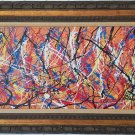 Jackson Pollock Abstract Painting on Canvas Signed