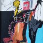 Jean-Michel Basquiat - 1982 Versus Medici  Framed .Self Portrait Painting