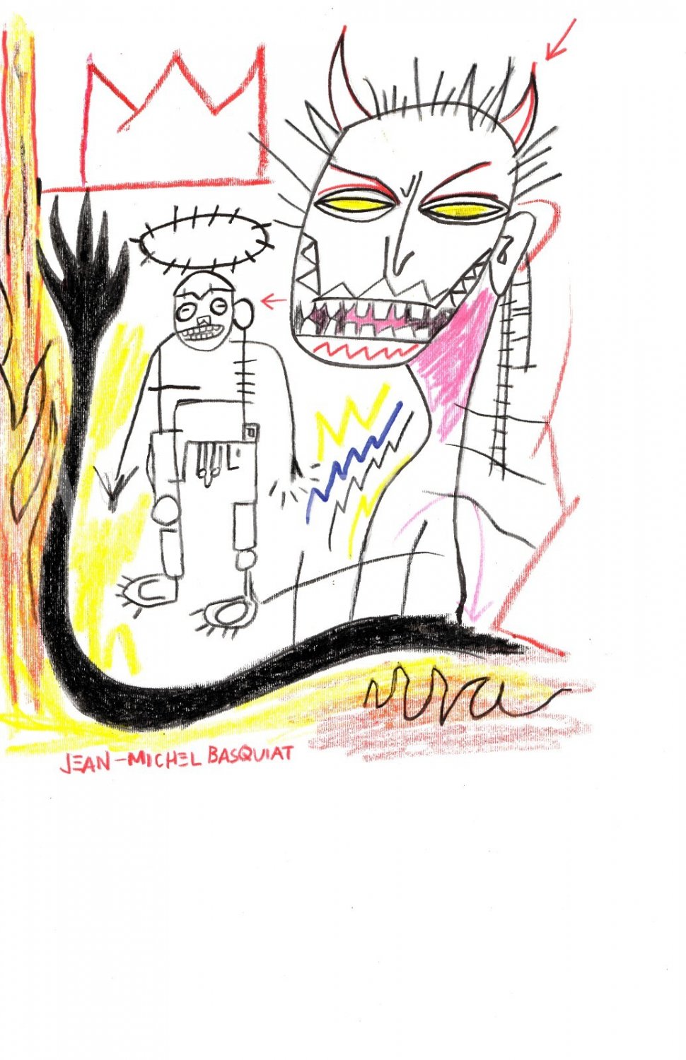 Jean-Michel Basquiat NYC SAMO  Chromolithograph Print .Embossed