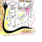 Jean-Michel Basquiat NYC SAMO  Chromolithograph Print .Embossed