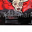 Jean-Michel Basquiat NYC ( BULL HEAD ) Chromolithograph Print.Embossed Stamp