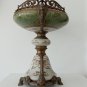 Large Green Hand Painted Porcelain Vase Urn Bronze Mounted Querubns.