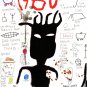 Jean-Michel Basquiat ( FAMOUS ) Chromolithograph Print . Embossed Stamp
