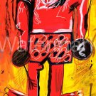 Jean-Michel Basquiat NYC (FAMOUS boxer) Chromolithograph Print .Embossed Stamp