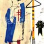 Jean-Michel Basquiat NYC ( CASA MOSCAS ) Chromolithograph Print.Embossed Stamp