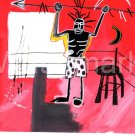 Jean-Michel Basquiat NYC ( BOXING ) Chromolithograph Print.Embossed Stamp