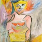 Vintage Abstract Canvas Signed  De Kooning , Mid Century