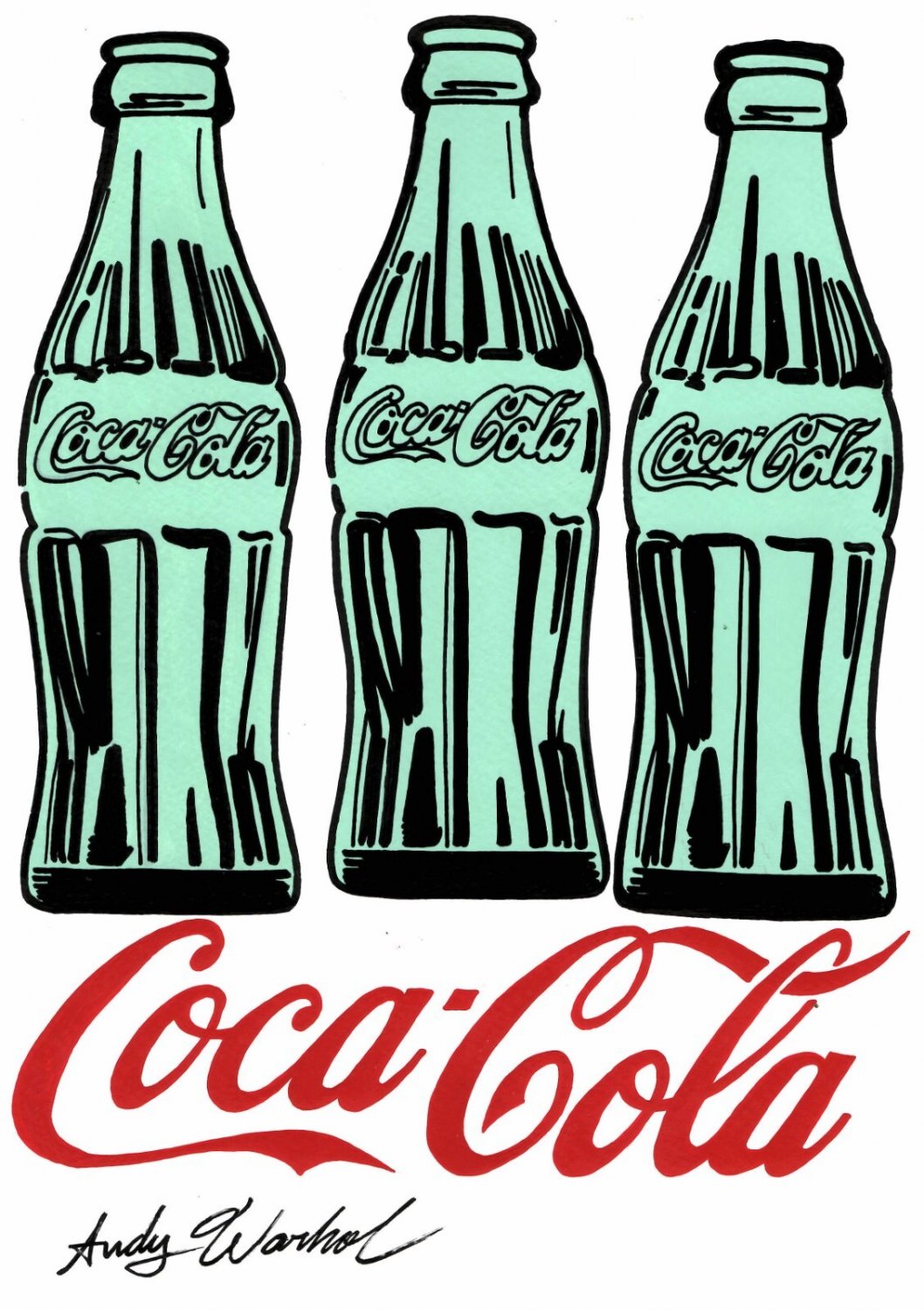 Signed Andy Warhol Mixed Media on Paper. Stamp on Verso