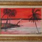 Signed  Framed Seascape Painting on Cardboard