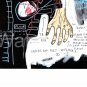 Jean-Michel Basquiat NYC ( HAND ANATOMY ) Chromolithograph Print.Embossed Stamp