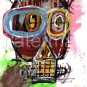 Jean-Michel Basquiat NYC ( HEAD ) Chromolithograph Print.Embossed Stamp