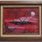 Signed G. Edward Framed Seascape Painting on Cardboard