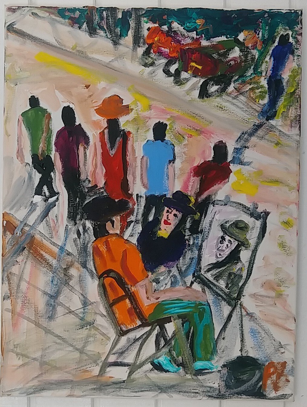 Signed. (R. Sundholm) (Plain Air N York Street Impressionism Painting Signed