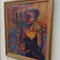 Rare Vintage Girl-Snake-Bird Signed Oil Painting Framed.