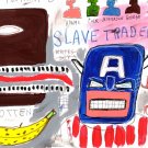 Jean-Michel Basquiat NYC ( SLAVE TRADERS ) Chromolithograph Print.Embossed Stamp