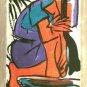 Vintage Abstract Painting Signed Signed M Janco, Modern Art.