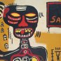 Jean-Michel Basquiat 1984 - NYC  SAMO SELF PRTRAIT  Painting Framed.