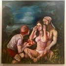 XXL Jesus-Maria & Fruit  Painting Signed. Painting